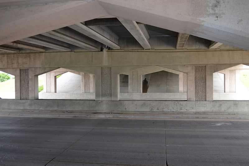 Bridge underpass beneath the Creek Turnpike